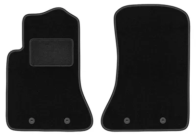 Produktbild von Velours-Fußmatten Vorne passend für Opel Omega B (Limousine, Kombi, Bj. 1994-2003) – schwarz, passgenau, mit Befestigungen set 2 Stk. - STANDARD