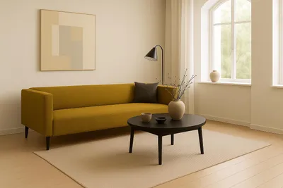 Produktbild von Sofello Modernes Sofa 3 Sitzer  CALMO Olive ohne Schlaffunktion - ideal für das Wohnzimmer!