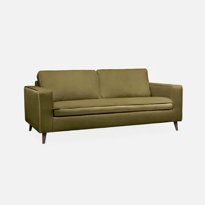 Immagine prodotto di sweeek - Divano letto a 3 posti con materasso spesso 12 cm - Verde oliva
