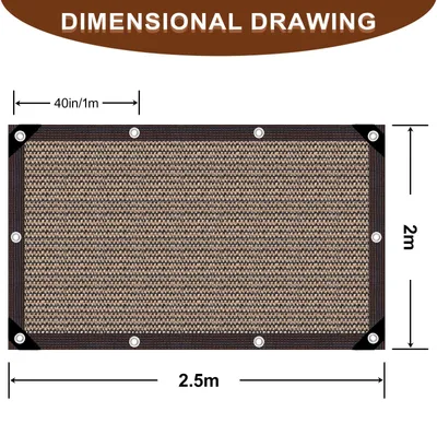 Imagen del producto de Red de protección solar, resistente a los rayos UV, proporciona un 80% de sombra, de 2x2,5 metros, con ojales, ideal para jardín y balcón