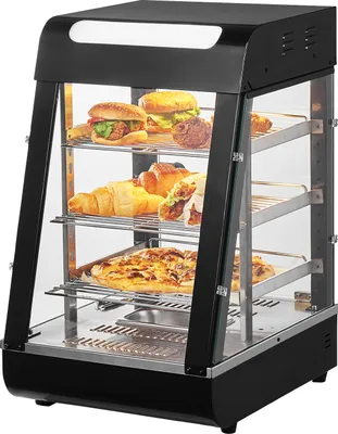 Produktbild von VEVOR 3-stufiger kommerzieller Speisenwärmer, 1000 W Speisenwärmer mit Licht, verstellbarer Ablage und Temperaturanzeige, 30 ℃ - 85 ℃ Dampferhitzung, 57 l für Hamburger, Pizza, Brot, Brathähnchen