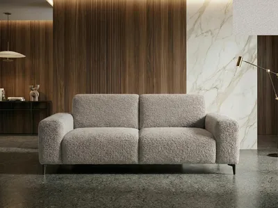 Obrázek produktu pro SOGNO 2místná pohovka – kompaktní designová pohovka z textilie EGON 25 béžová Moderní pohovka Elegantní 2místná pohovka SOGNO z vysoce kvalitní textilie