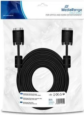 Obrázek produktu pro MediaRange MRCS112, 15 m, VGA (D-Sub), VGA (D-Sub), Černá, Samec/samec