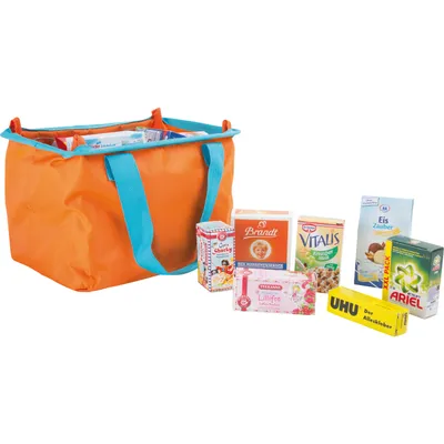 Produktbild von Tanner 9548 Einkaufstasche mit Kaufladenzubehör, orange (1 Stück)