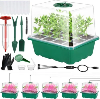 Zdjęcie produktu dla Mini-taca do uprawy w pomieszczeniach, przeznaczona do roślin o głębokich korzeniach, z pokrywą i podwyższoną krawędzią