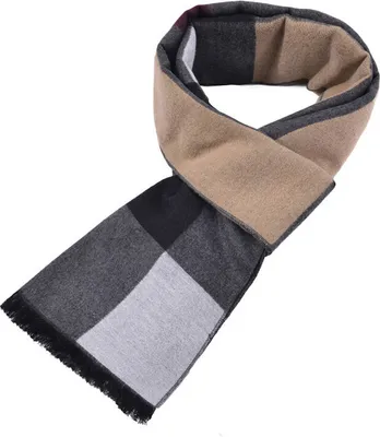 Produktbild von Neu Herrenschal, warmer Kaschmirschal, Gitter-Business-Schal (vier Gitter, khaki)