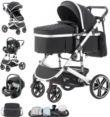 Produktbild von Babywagen, verstellbarer Griff, faltbares Design, SK21-SCHWARZ