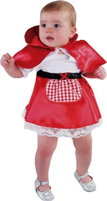 Produktbild von M213011-86 rot-weiß Baby-Kleinkinder Kostüm Rotkäppchen Kleid Gr.86