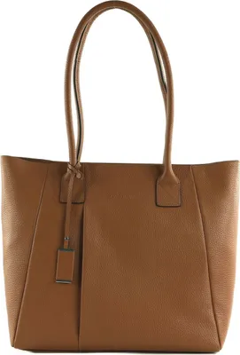 Image de PICARD Cuir sac shopper sac à épaule Pure Shopper Cognac marron clair