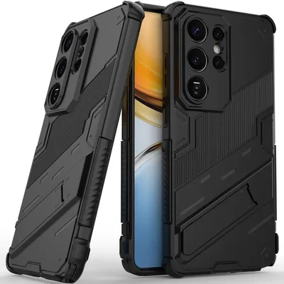 Produktbild von Armor Hülle für Samsung Galaxy S26 Ultra Hybrid PC TPU Bumper Stoßfestes Schutzhülle mit Standfunktion Schwarz