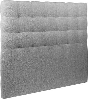 Productafbeelding van Gestoffeerde hoofdbord - Gestikt - grijze bouclé stof - 180 cm