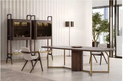 Produktbild von Luxus Villen Möbel Essgarnitur Esszimmer Komplett Tisch 4x Stuhl Anrichte 7tlg