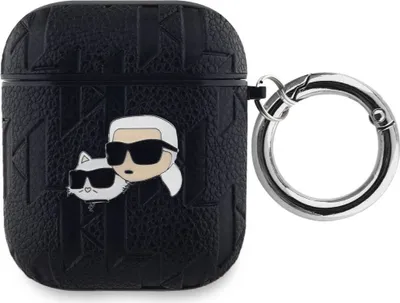 Produktbild von Karl Lagerfeld, Hülle für AirPods 1/2 mit Karl & Choupette Prägung, Schwarz