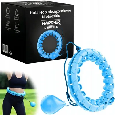 Obrázok produktu pre Hula hoop s váhou a masážnymi výstupkami modrý, nastaviteľný fitness kruh na tréning pásu, brucha a chrbta