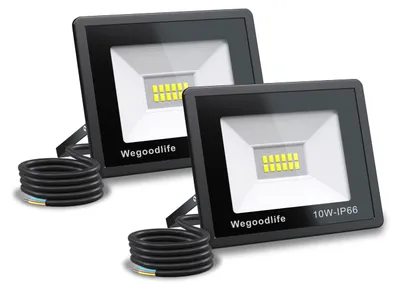 2er-Pack 10W LED-Außenstrahler, 730 lm, 6500K, IP66