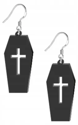 Produktbild von Enter-Tom Halloween Ohrringe Särge Kreuze schwarz