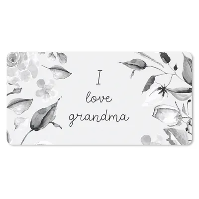 Produktbild von MuchoWow® Mauspad Mousepad Sprüche - Zitate Ich liebe Oma - Muttertag - Blumen - Geschenk - Schwarz und weiß 60x30 cm - Mousepads - Maus Mat - Pad - Mausunterlage - Nachhaltig