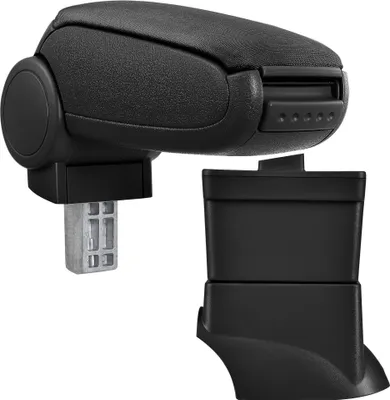 Image de In And OutdoorMatch Accoudoir Howell - Pour Fiat 500 2007-2015 - Tissu - Noir