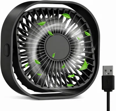 Produktbild von Mini USB Ventilator,Tragbarer Tischventilator mit 360° Drehbarer Kopf,3 Geschwindigkeitsstufen,Leiser 40db,Antirutschmatte