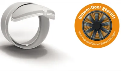 Obrázek produktu pro Kruhová trubka Ø 150 mm, tepelná zpětná klapka, test Blower-Door, nízkoenergetický dům