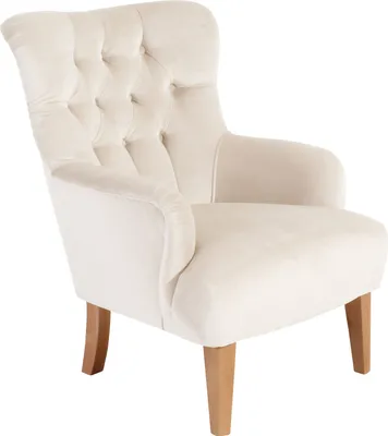 Produktbild von Max Winzer Sessel Brandon - Samtvelours creme - Maße: 71 x 82 x 97 cm