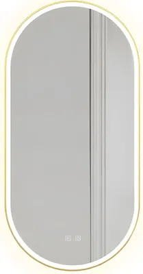 Obrázok produktu pre Zrkadlo LED OVL 50x100cm BRUSH GOLD