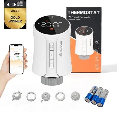 Zdjęcie produktu dla Termostat WiFi TRV706W, głowica termostatyczna kompatybilna z programowalnym termostatem Tuya, bez potrzeby dodatkowego hubu (1)