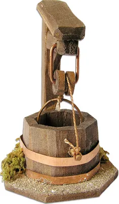 Produktbild von FADEDA Galgenbrunnen  / Höhe:8 cm / handbemalt / detailgetreue Krippen Figuren - Weihnachten Tisch Dekoration Krippe Zubehör
