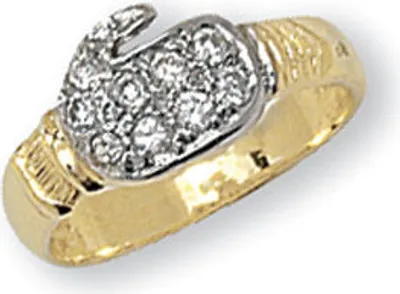 Produktbild von Funkiger 9 Karat (375) Gold Damen - Motivring mit Zirkonia (synth.), 42 (13.4); TRS17146RSD