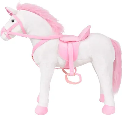 Produktbild von vidaXL Plüschtier Einhorn Stehend Plüsch Weiß und Rosa XXL