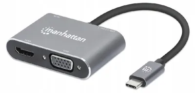 Zdjęcie produktu dla Manhattan 190398, Przewodowa, USB 3.2 Gen 1 (3.1 Gen 1) Type-C, 100 W, 10,100,1000 Mbit/s, Szary, MicroSD (TransFlash), SD