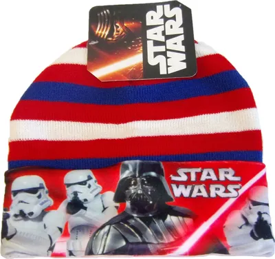 Produktbild von Disney Star Wars Darth Vader Stormtrooper Mütze, Wintermütze, rot-blau, Geschenkidee für Kinder, Fanartikel, Größe 52