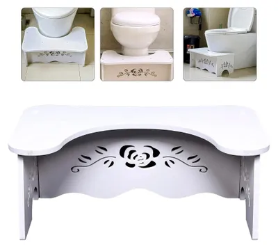 Produktbild von Toilettenhocker - 7 Zoll rutschfester Toilettenstuhl in Weiß mit 180 kg Tragkraft