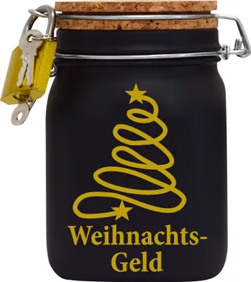 Produktbild von Spardose Geld Geschenk Ideen Weihnachts Geld Schwarz Größe L 1 Liter