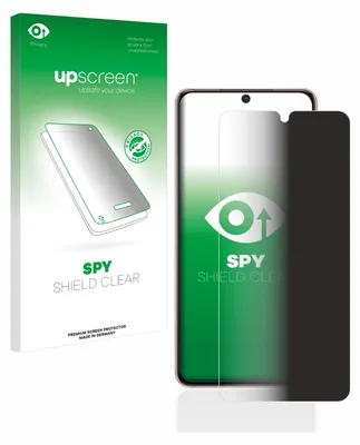 A product package for a screen protector is shown next to a smartphone with the screen protector applied.