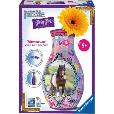 Produktbild von 216 Teile Ravensburger 3D Puzzle Girly Girl Edition Blumenvase Pferde 12052
