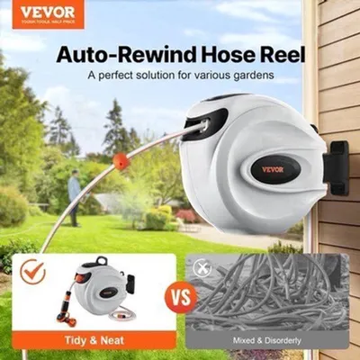 Immagine prodotto di Avvolgitore automatico per tubo da giardino – Bobina a parete per tubo da giardino con 30 metri di tubo