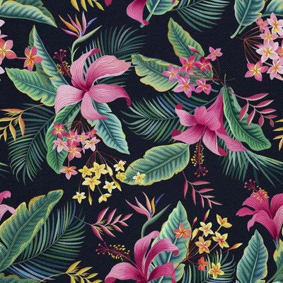 Image de OUTDOOR DECOSTOFFE OXFORD - Motif rosée Hibiscus
