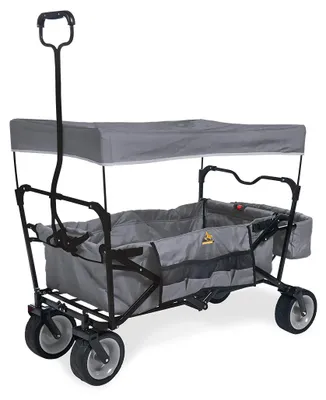 Produktbild von Pinolino Klappbollerwagen 'Paxi', grau Metallgestell, schwarz lackiert und Stoff, grau