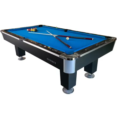 Produktbild von BuckShot Billardtisch 8ft Lemans 4 Leg (Blau/Schwarz) Pool mit Schieferplatte inklusive Zubehör - (240x130 cm)