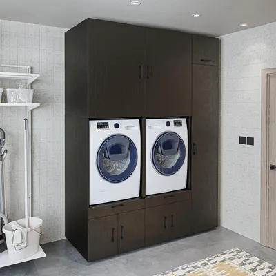 Immagine prodotto di Roomart SERIE 3 Mobile da appoggio per lavatrice, larghezza 179 cm, nero-rovere