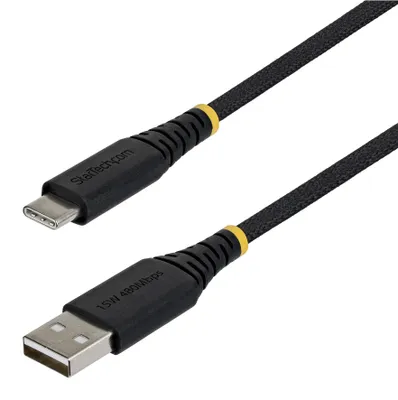 Immagine prodotto di StarTech.com Cavo di Ricarica USB-A a USB-C da 15cm, 15W (3A), Guaina con Doppio Strato Intrecciato in Nylon/TPE, Robusto Cavetto da USB-A 2.0 a USB Type-C