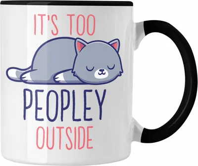 Produktbild von Trendation - Lustige Tasse mit Spruch Katzenbesitzer Geschenk Sprüche Kaffeetasse (Schwarz)