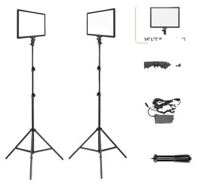 Obrázek produktu pro LED videolampa, dvoubarevná, nastavitelný jas, 2 ks, 1 m stativ