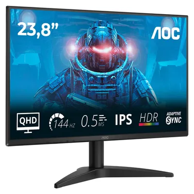 Produktbild von AOC Gaming-Monitor Q24B36X 23,8" QHD 2560x1440 IPS 144 Hz 0,5 ms AdaptiveSync HDR10 Schwarz