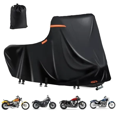 Produktbild von Motorradabdeckung Outdoor XL 218x99x129cm Schwarz 600D Oxford Wasserdicht mit Belüftung & Reflektoren