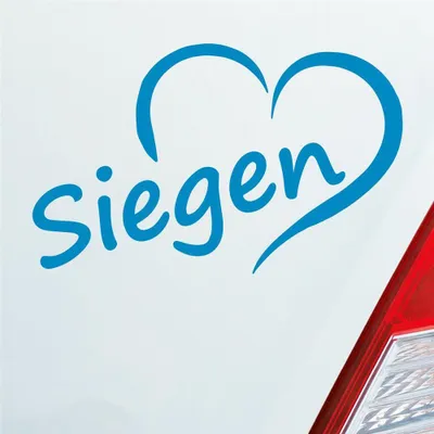 Produktbild von Auto Aufkleber Siegen Herz Stadt City Love Liebe Heimat 13,5x8 cm Hellblau Sticker Heckscheibenaufkleber
