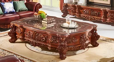 Produktbild von Couchtisch Kaffeetisch Designertisch Klassisches Wohnzimmertisch Holztisch