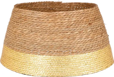 Produktbild von Mica Decorations Weihnachtsbaumdecke - H26 x Ø50 cm - Seegras - Gold