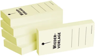 Produktbild von Haftnotizen "Wiedervorlage" - 75 x 35 mm, 5x 100 Blatt, 1 VPE